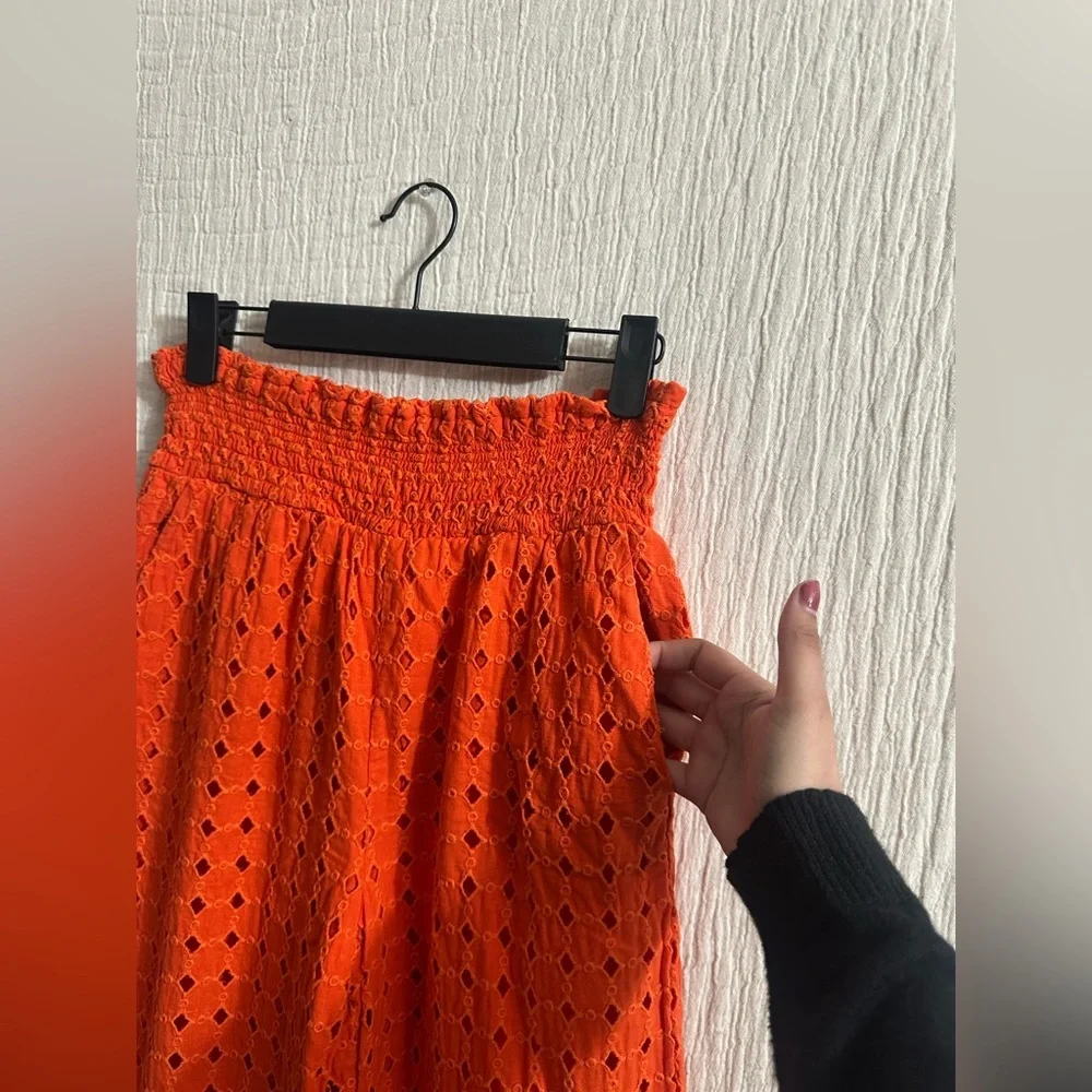 Maeve Eyelet Wide-Leg Pants Sz sm - Picture 5 of 6